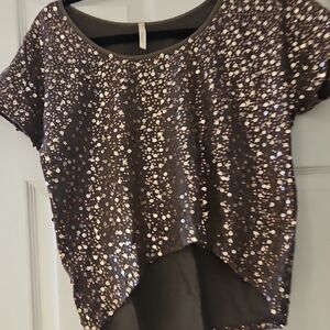 Glamorous Black Sequin Crop Top